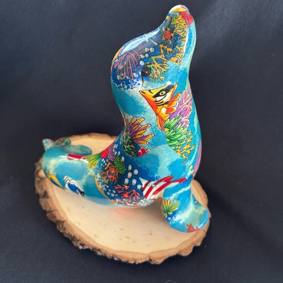 Vintage Colorful Ceramic Seal Figurine - Picture 4 of 7